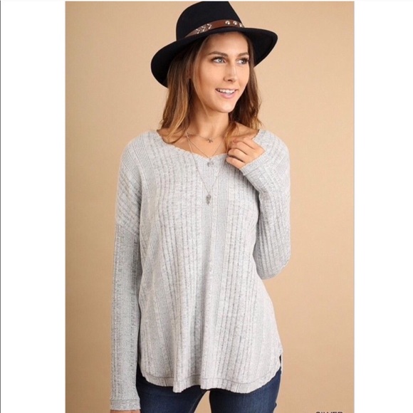 Sweaters - Silver Knit Sweater